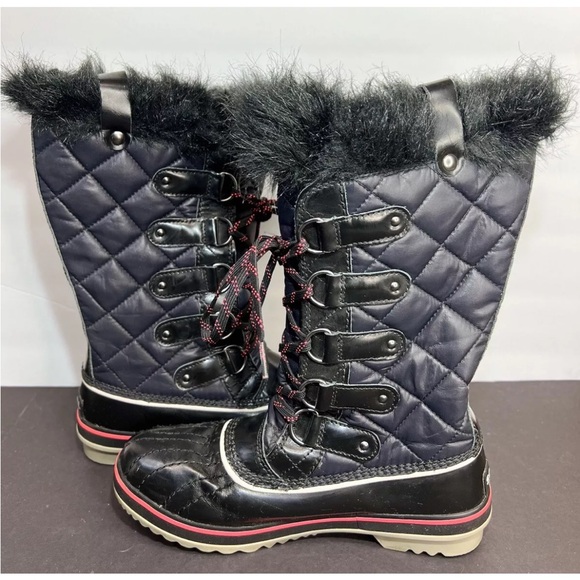 Sorel Womens Tofino Winter Boot Tall Black/Red NL2191-010 Size 8 12” Superb! - Picture 4 of 10